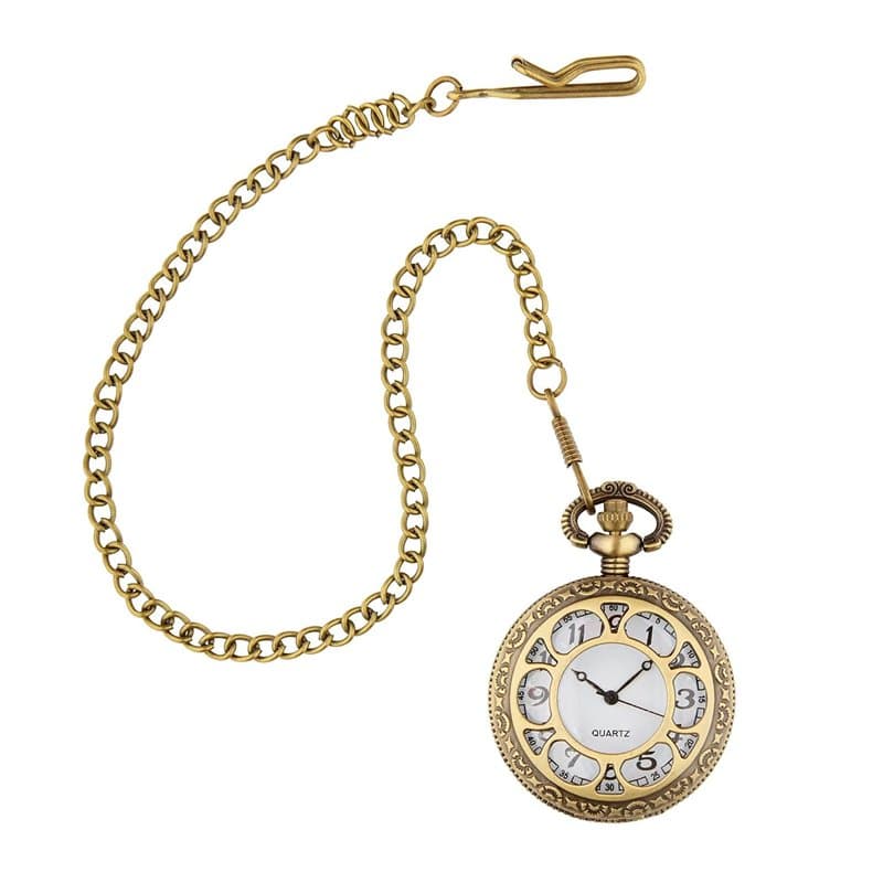 W WIDMANN MILANO Party Fashion - 10025 Montre de Poche mécanique avec chaîne, Accessoire, rétro, Steampunk, Bijoux, Carnaval, fê