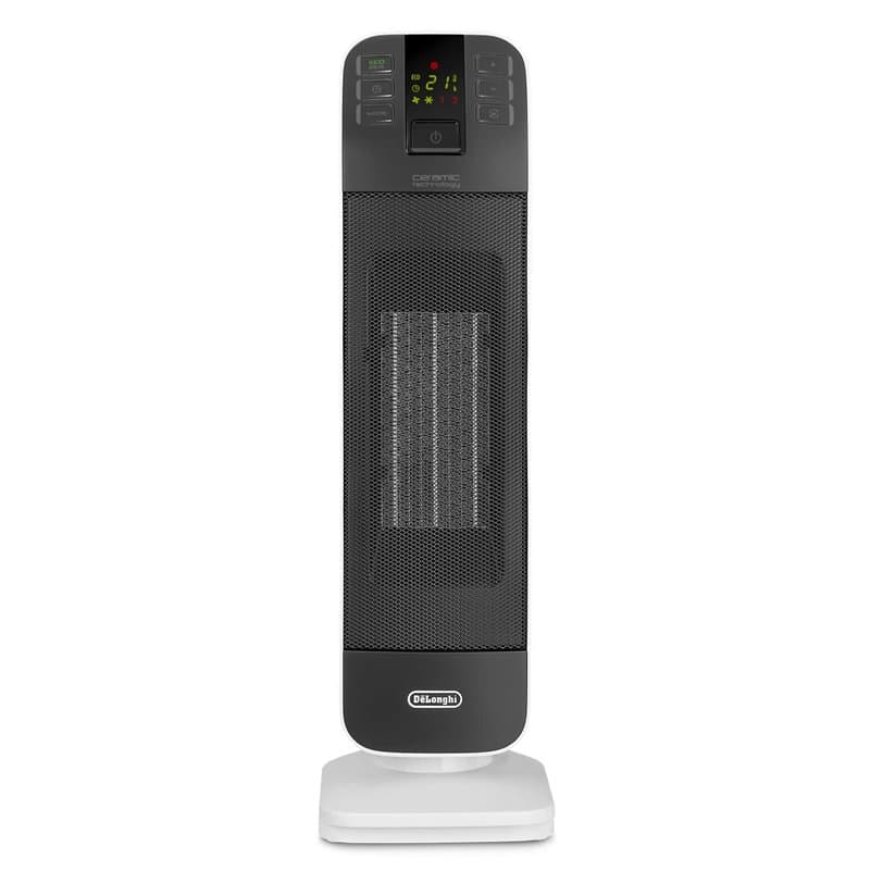 De'Longhi HFX65V20 Chauffage soufflant à tour, technologie céramique, silencieux, 2 niveaux de puissance, minuterie 24H, fonctio