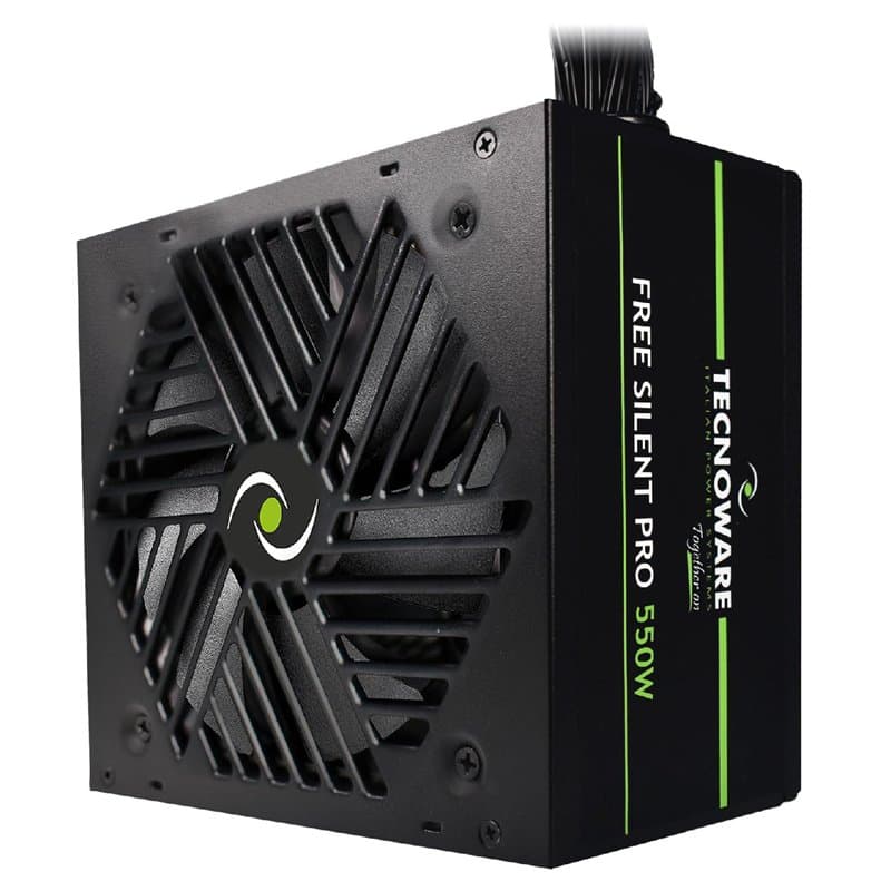 Tecnoware Alimentation Free Silent Pro 550 pour PC Avancés avec Carte Graphique NVIDIA GeForce GTX - RTX, Ventilateur Silencieux