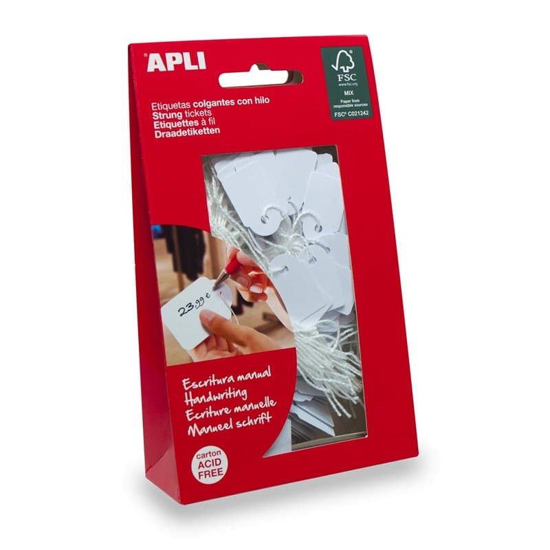 APLI-AGIPA 41373 Étiquette fil 18 x 29 mm blanc 200 pièces