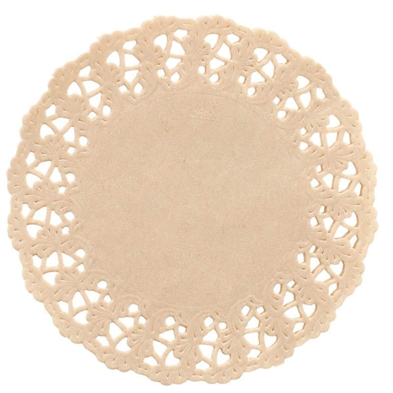 García de Pou 250 Unités - Dentelles Rondes Ajourées 40 g/m2, 9 cm Naturel Kraft