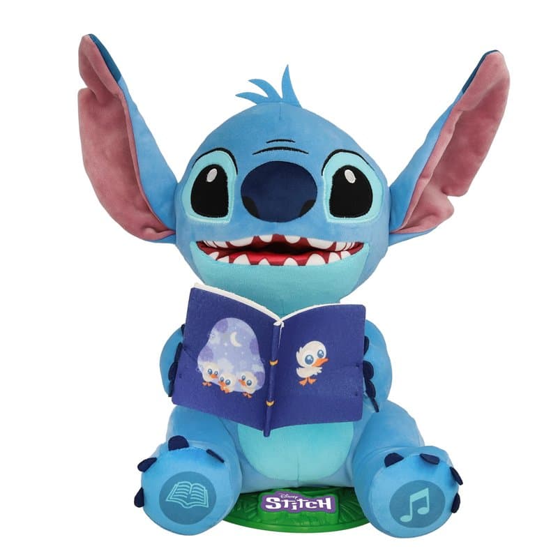 IMC Toys Stitch Storyteller Disney, Peluche Interactif de Lilo & Stitch, Chante 4 Chansons et Raconte 4 Histoires en Français, A