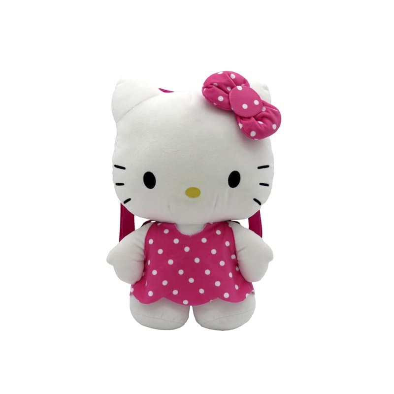 CyP Brands- Hello Kitty, Sanrio, sac à dos, peluche, sacs, figurine Hello Kitty, couleur blanche, produit officiel, blanc, Estan