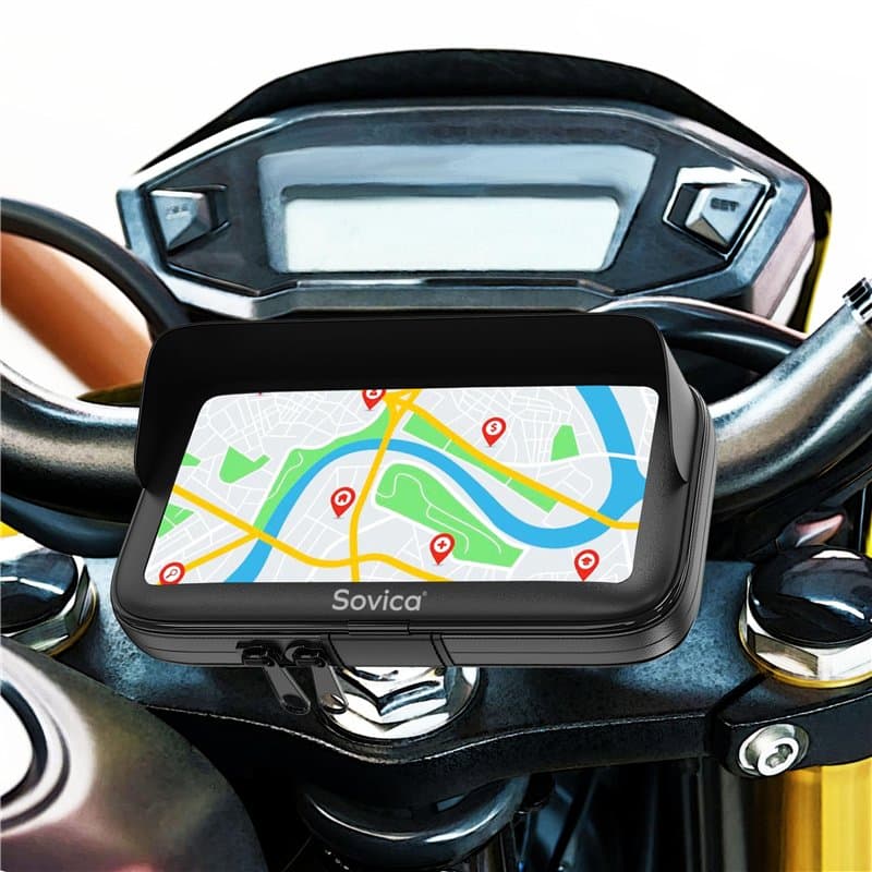 Support Telephone Moto Etanche Sacoche Telephone Moto avec Visiere valide pour Les Smartphones jusqu'a Un ecran de 7,5" valable