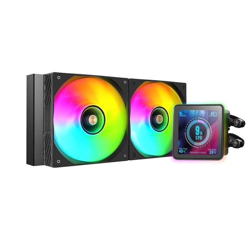 Mars Gaming ML-VISIONPRO240, Refroidissement Liquide AIO, TDP 500W, 2x Ventilateurs ARGB 120mm FDB avec Noyau en Cuivre et Alumi
