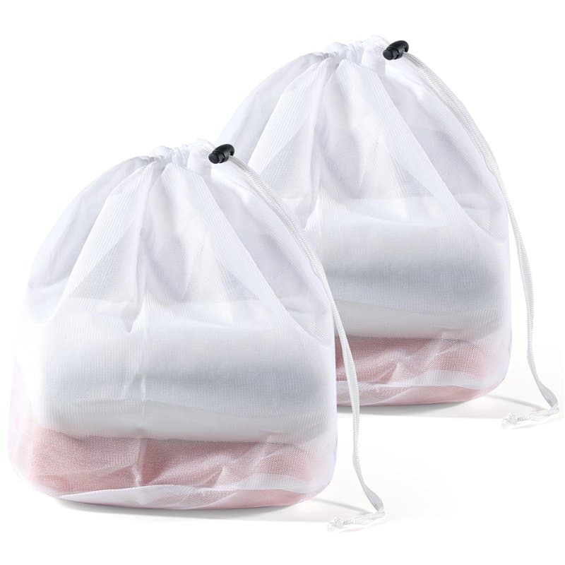 Elalove 2 Filets à Linge 30x40 cm, Sacs à Linge Réutilisables en Maille Fine avec Cordon de Serrage pour sous-Vêtements, Chausse