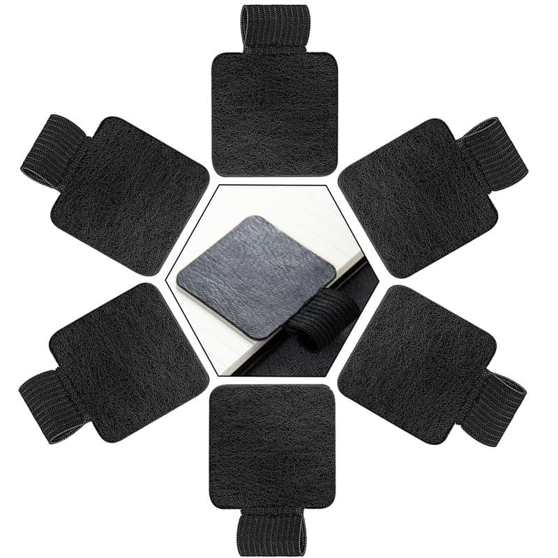vgggrd 6 Pack Porte Stylos Autocollants, Passants pour Stylos avec Élastique, Boucle de Stylo pour Auto-Adhésif en Cuir pour Car