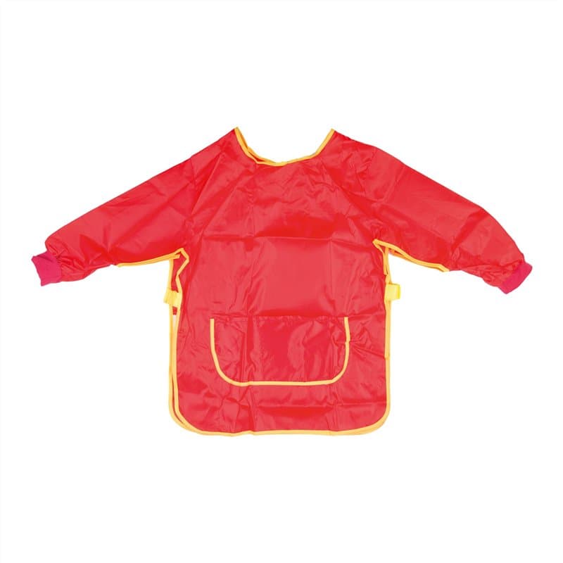 Idena 611186 - Tablier de bricolage pour enfants de 7 à 8 ans avec manches longues et fermeture velcro, de couleur rouge, idéal