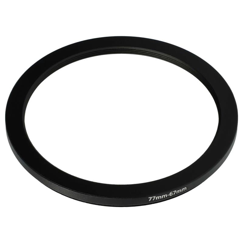 vhbw Bague d'adaptation de Filtre Step-Down de 77 mm vers 67 mm pour Objectif d'appareil Photo - Réducteur, métal, Noir