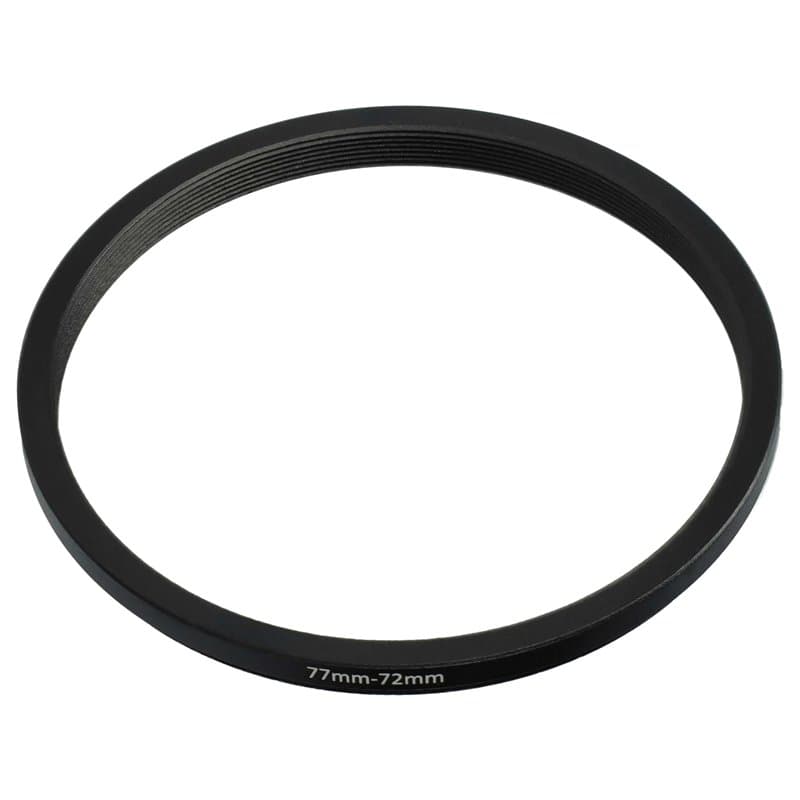 vhbw Bague d'adaptation de Filtre Step-Down de 77 mm vers 72 mm pour Objectif d'appareil Photo - Réducteur, métal, Noir