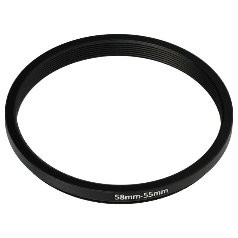 vhbw Bague d'adaptation de Filtre Step-Down de 58 mm vers 55 mm pour Objectif d'appareil Photo - Réducteur, métal, Noir