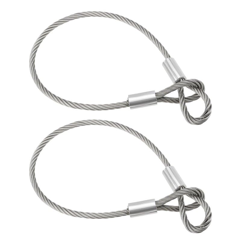 OTOTEC Lot de 2 câbles métalliques en acier inoxydable avec double extrémité bouclée Longueur 50 cm Diamètre 6 mm Résistance à l