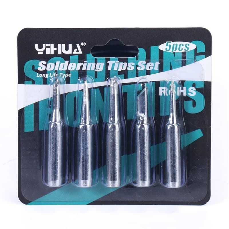 YIHUA #1400 Lot de 5 pointes de fer à souder sans plomb certifiées Long-Life type(902-B, I, K, 3C, 3.2D) pour YIHUA 926LED-IV EV