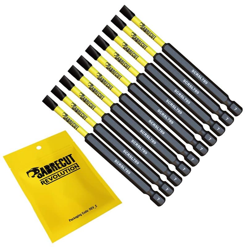 10 x SabreCut SCRSL789_10 89 mm SL7 Jeu d'embouts de tournevis à percussion magnétique à fente Single End Heavy Duty Compatible