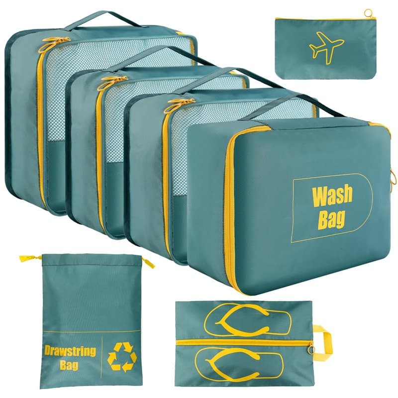 AiQInu Rangement Valise Lot de 7 Imperméable Organisateur de Voyage Packing Cubes Organiseur, sac à chaussures,Bagage Sacs