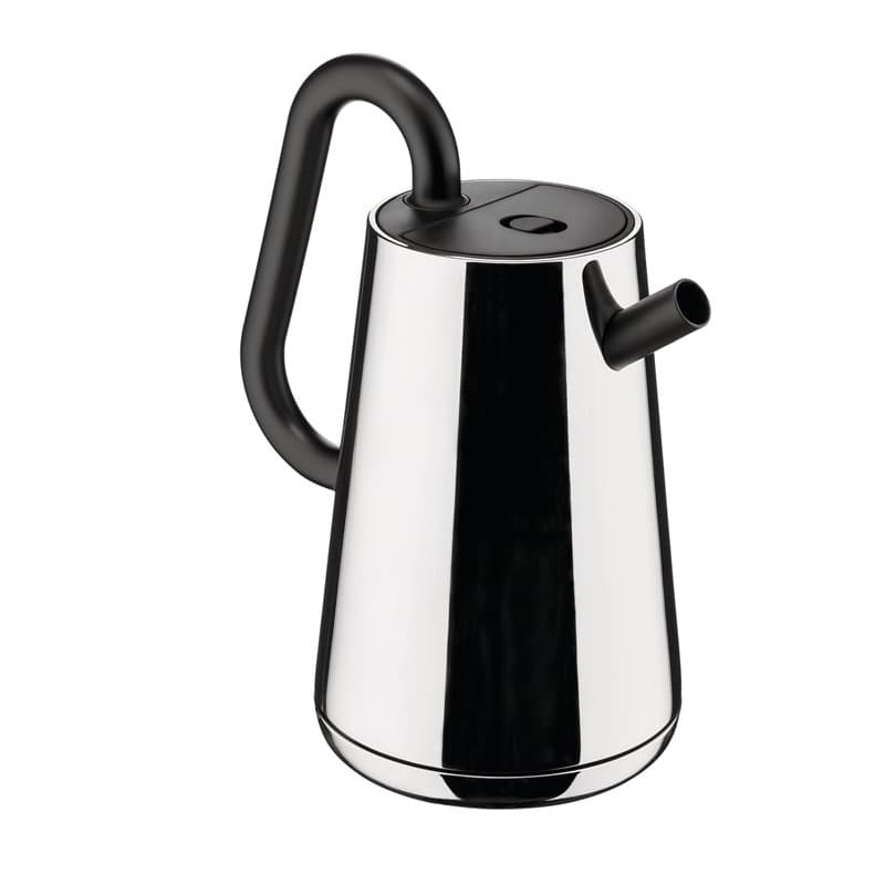 Alessi Toru NE01 B - Bouilloire Électrique Design, en Acier Inoxydable 18-10 et Résine Thermoplastique, Prise Européenne, 2400 W