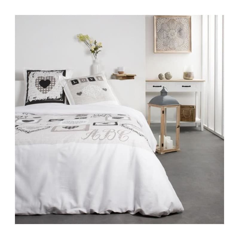 Jeu de draps TODAY Coeurs Blanc Lit double 240 x 260 cm