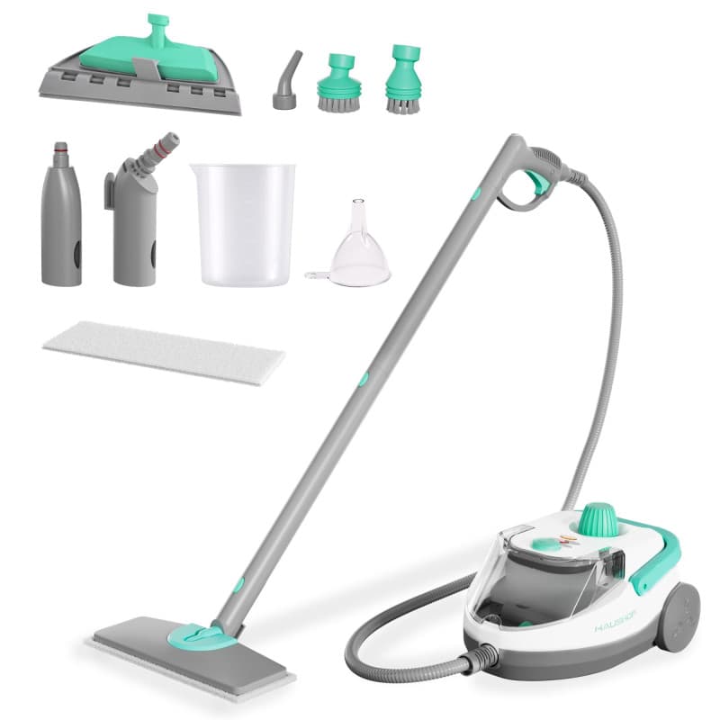 HAUSHOF Nettoyeur Vapeur 1800W, Réservoir 1,5L, Pression Vapeur 4,0 Bar, Temps de Chauffe 8 Min, Vapeur Continue Jusqu’à 30 Min,