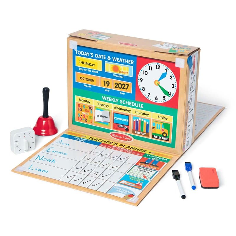 Melissa & Doug Ensemble de jeu de salle de classe avec plus de 150 accessoires, Jeux éducatifs, Apprendre à écrire, Matériaux de