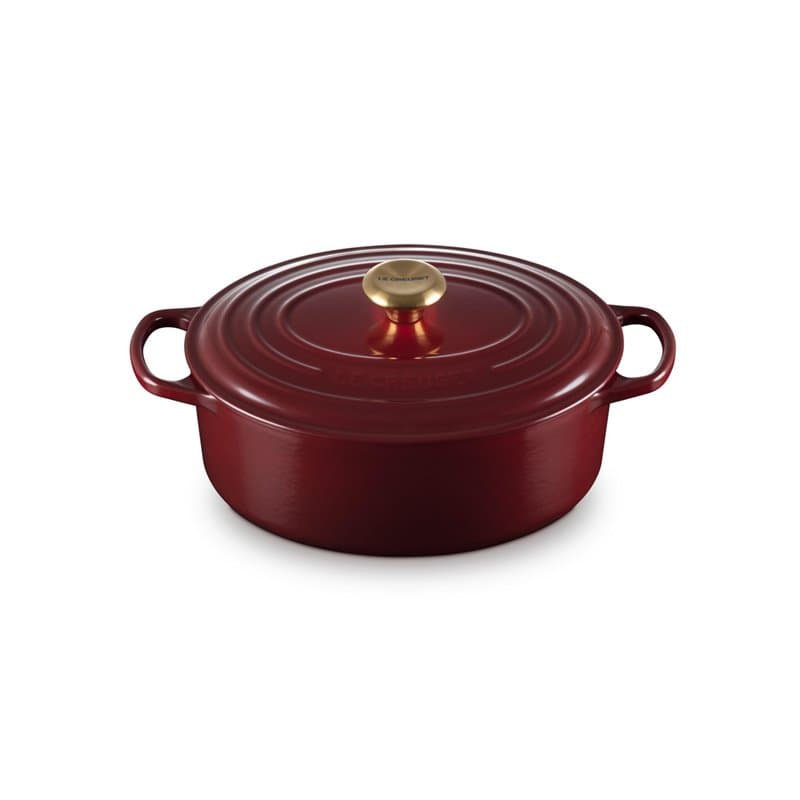 Le Creuset Cocotte en Fonte Émaillée Signature avec Couvercle, 29 cm, Ovale, 4.7 L, 4.675 kg, Garnet, 21178299494441