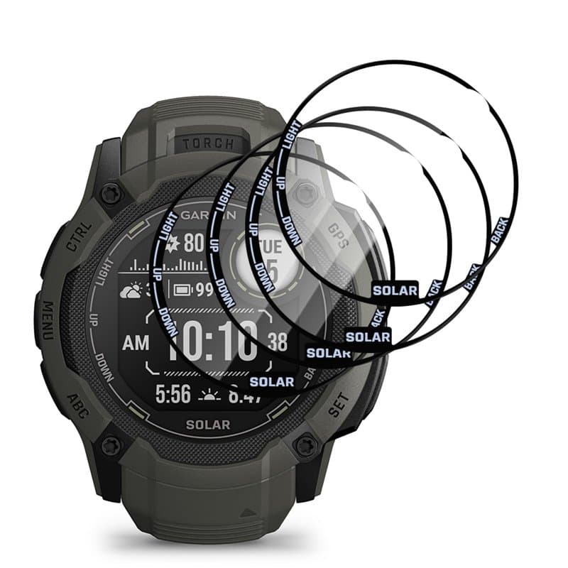 QZJinch 4 Pièces Protection Écran Compatible avec garmin instinct 2x solar,TPU matériel,HD Transparent,tactile sensible,3D Incur