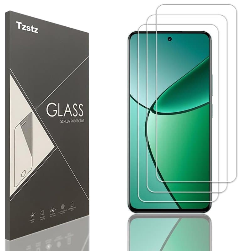 Tzstz Lot de 3 films de protection d'écran en verre trempé pour Realme 12+ 6,67", dureté 9H, anti-rayures, film HD
