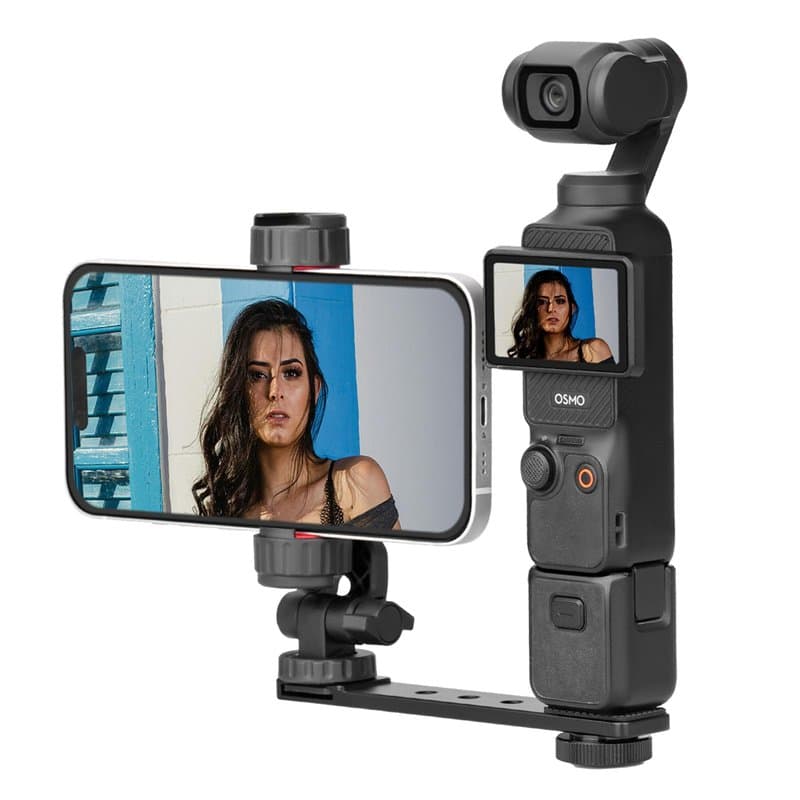 BRDRC Support de téléphone portable Pocket 3 - En métal - Avec clip pour téléphone portable - Vis de 1/4" et patin froid - Pour
