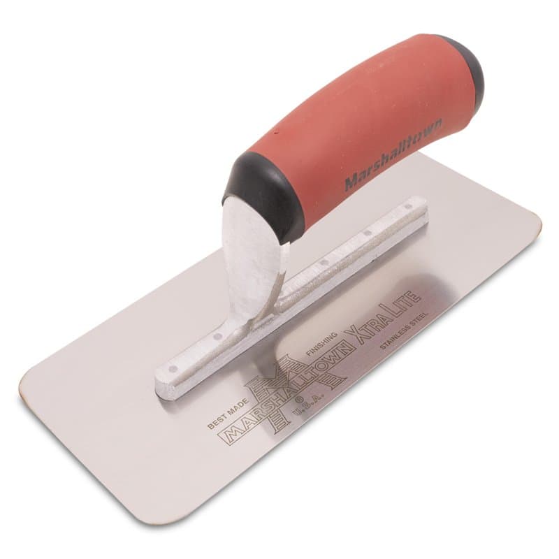 Truelle à plâtre "vénitienne" de Marshalltown avec manche DuraSoft, en acier inoxydable, pour plâtriers, dimensions : 279x95 mm
