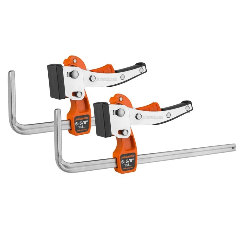 JORGENSEN Lot de 2 Serre-Joints à Cliquet pour Rail de Guidage, avec Mécanisme de Verrouillage, Force de Serrage Maximale 181 kg