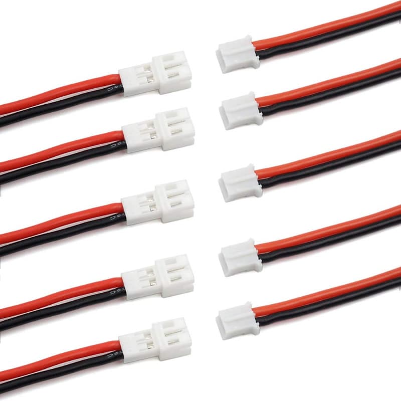 elechawk Lot de 10 câbles de connecteur mâle et femelle Tiny Whoop JST-PH 2.0 pour batterie JJRC H36 H67 Blade Inductrix E010 E0