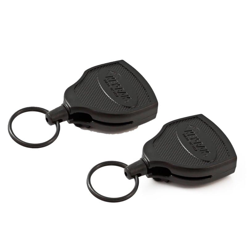 Key-Bak Super 48 Lot de 2 porte-clés auto-rétractables professionnels avec cordon en Kevlar rétractable, noir, 122 cm