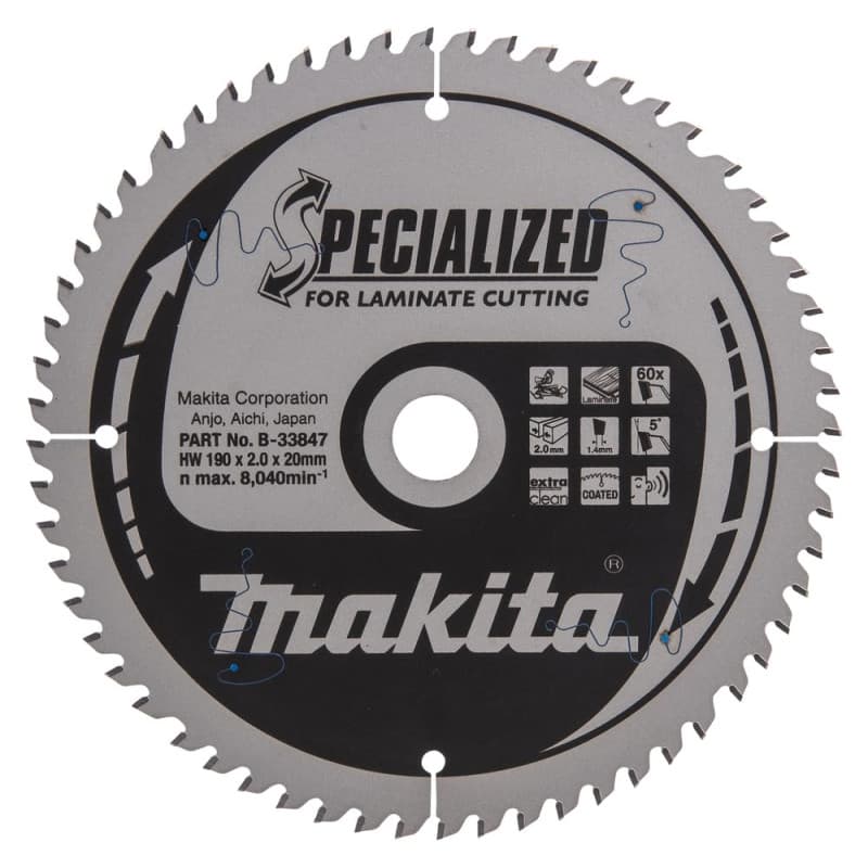 Makita specialized Lame de scie, 190 x 30 mm, 60 dents, B de 33847
