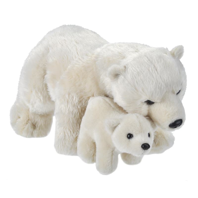 Wild Republic Mom and Baby Ours Polaire, Animal en Peluche, 38 cm, Idée Cadeau pour Enfants, Animal en Peluche, Jouet Écologique
