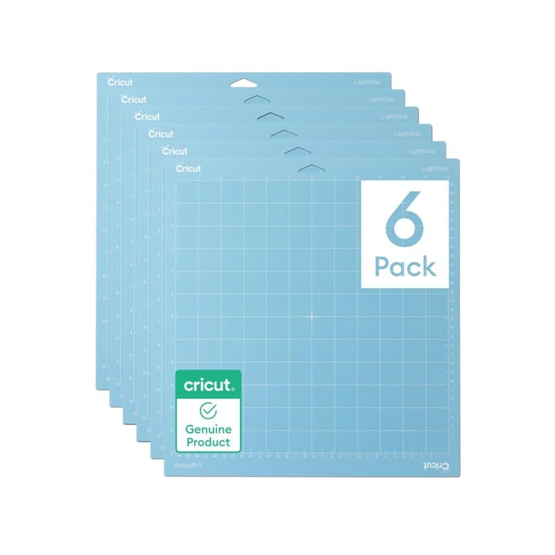Cricut LightGrip Lot de 6 tapis pour machines Explore & Maker - Idéal pour le papier standard, le papier cartonné léger et plus