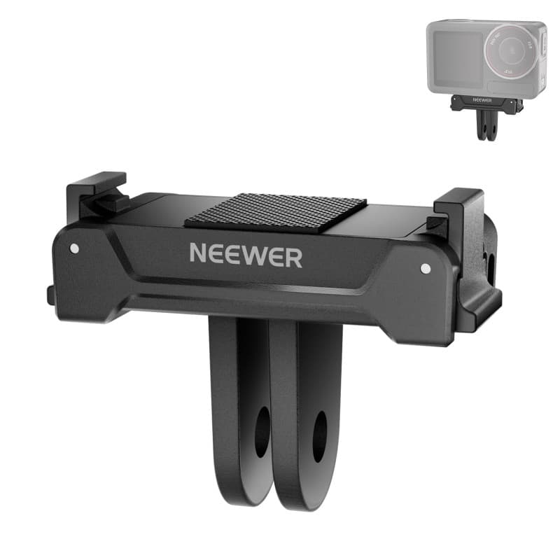 NEEWER Support d'Adaptateur Magnétique Compatible avec DJI Osmo Action 5 Pro 4 3, Base de Montage à Changement Rapide avec Conne