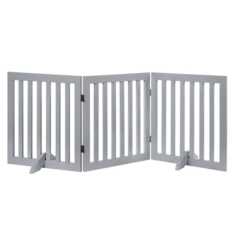 unipaws Barrière pour Chien, Barrière de sécurité barrière modulable Pliable pour Animaux de Compagnie, 61H cm 3 Panneaux, Gris