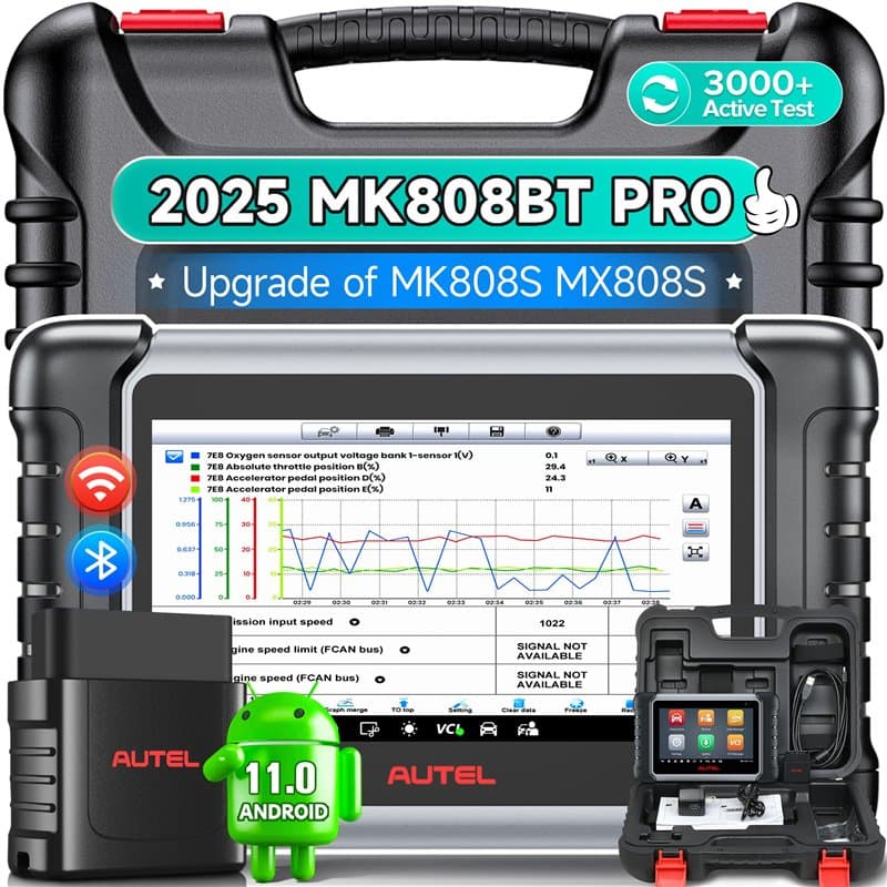 Autel MaxiCOM MK808BT PRO: 2025 Outils de Diagnostic Auto, Améliorée de MK808S MX808S MK808BT, Identique au MK900 MK900-BT, 3000