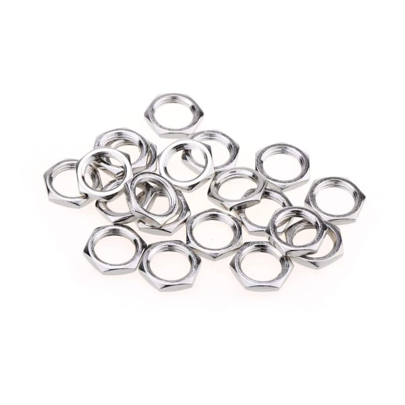 Musiclily Pro 3/8 Pouces de Taille écrous de Contrôle Pots Nut pour Potentiomètres de Guitare, Nickel (Lot de 20)