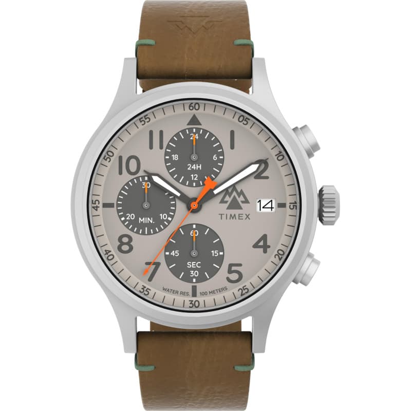 Timex - TW2Y29900 - Expedition North Montre pour Homme 42 mm avec Bracelet à Dégagement Rapide en Cuir Vegan Marron, Cadran Gris
