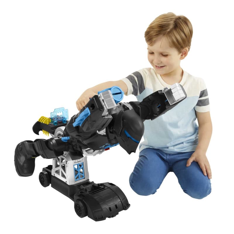 Fisher-Price Imaginext Coffret BatBot Bat-Tech DC Super Friends, robot Batman transformable 2-en-1 et coffret avec sons et lumiè