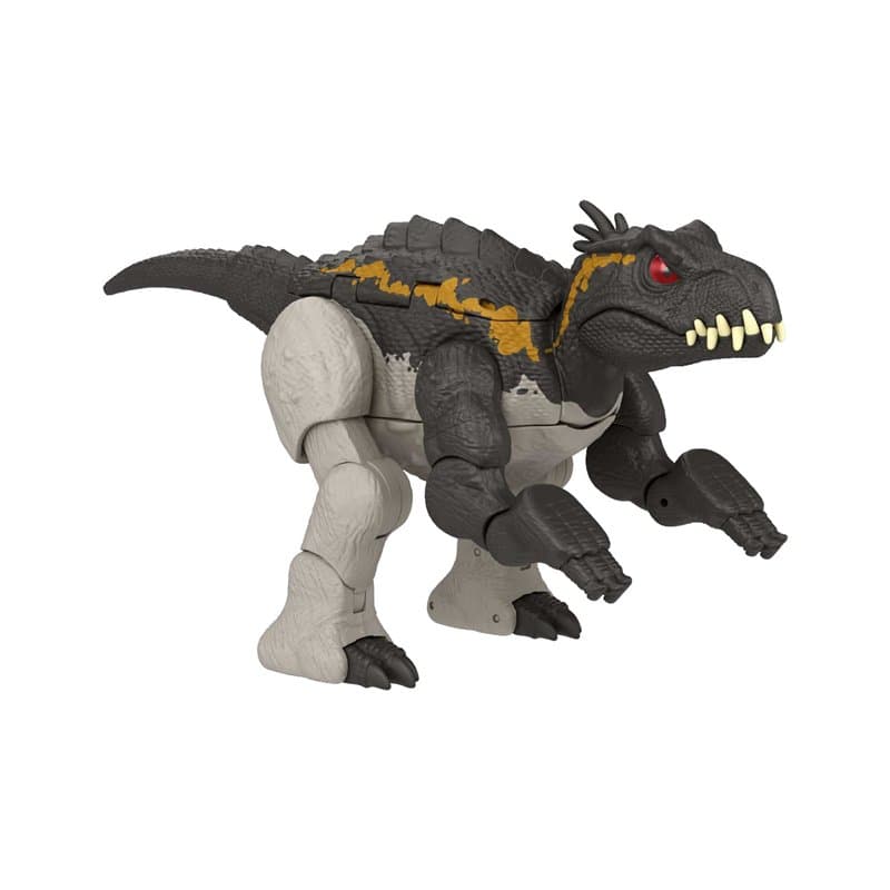 Mattel Jurassic World Figurine Transformable Massive Stretch 2 En 1 Giganotosaurus Et Nasutoceratops, 16 Étapes, Collection Tran