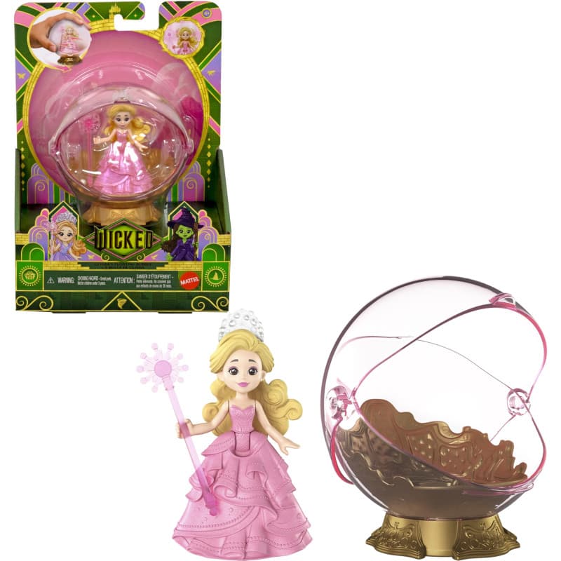 Mattel Universal Wicked Partie 2 -Coffret Glinda et sa Bulle avec véhicule et Petite poupée Glinda au Look emblématique inspiré