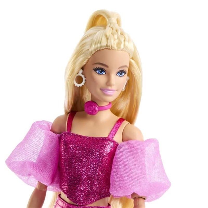 Barbie - Poupée Deluxe Style - Tenue rose métallisé et cheveux blonds - Barbie - JFP40