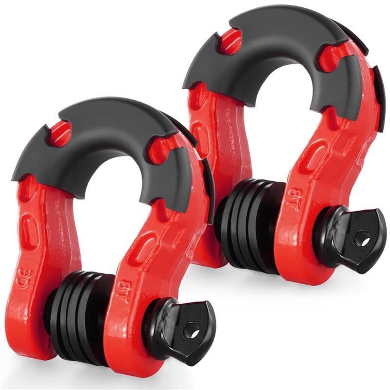 VEVOR Manille à anneau D 19 mm, lot de 2 manilles de remorquage acier allié, résistance à rupture 30 t avec goupille à vis 22 mm
