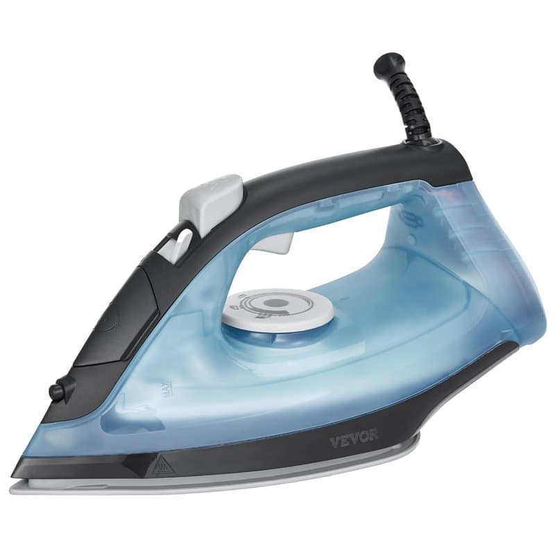 VEVOR Fer à Vapeur 1600 W, Fer à Repasser en Alliage d'Aluminium et Semelle PTFE, Arrêt et Nettoyage Automatiques, Quatre Réglag
