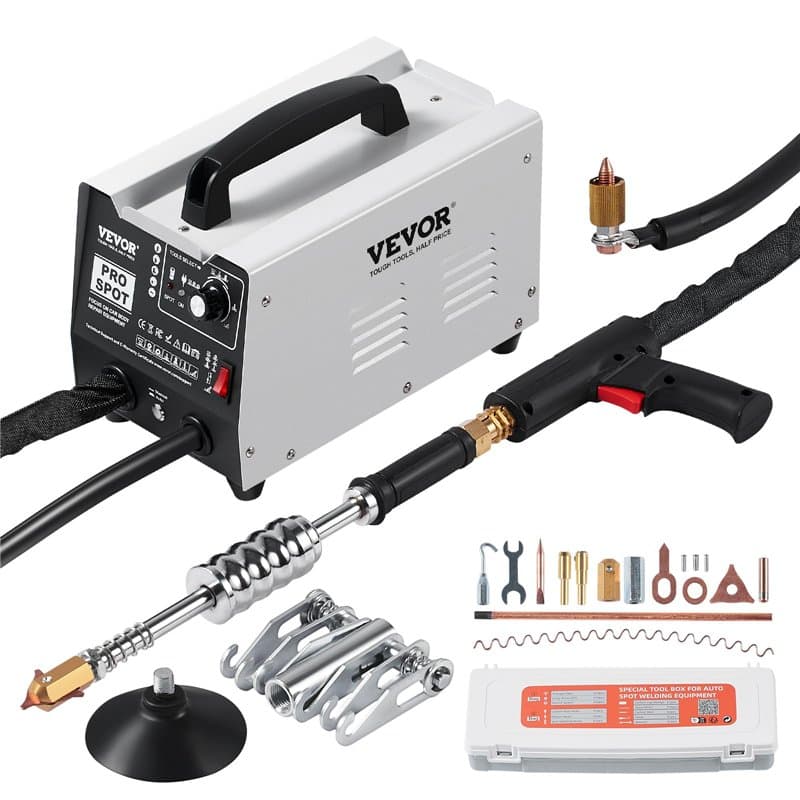 VEVOR Tire Clou Carrosserie 1,8 kW Kit Poste de Débosselage Soudeuse par Points avec Soudage Automatique Manuel 7 Modes Outil de