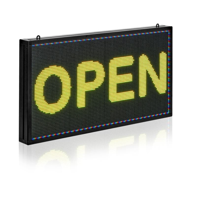 VEVOR Enseigne Lumineuse LED Programmable 67x35 cm, Panneau d’Affichage Numérique Couleur Pleine P5, GIF à Motifs de Texte Perso