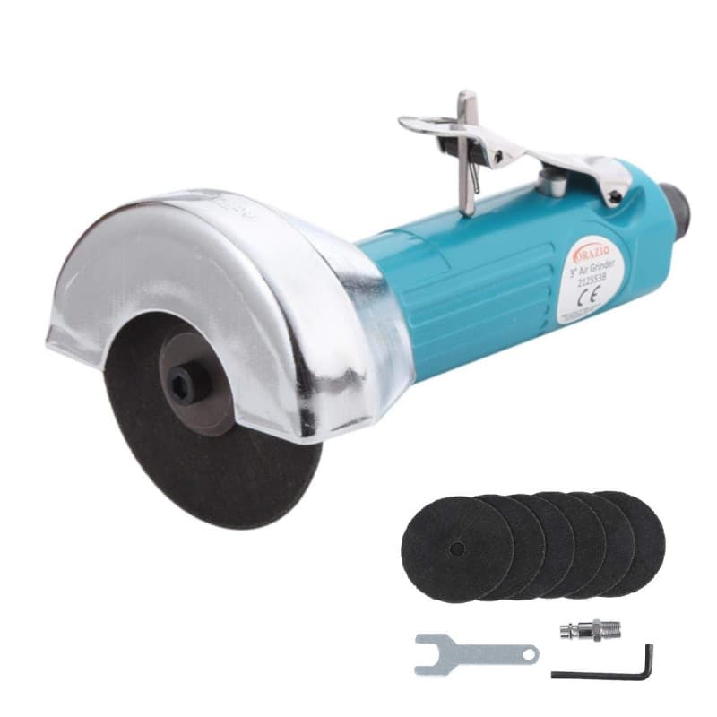 ORAZIO Meuleuse Pneumatique Coupe Scie de Meulage Droite 3" 75mm avec 6 Disques, Outil de Coupure Découpeur Pneumatique 212553B