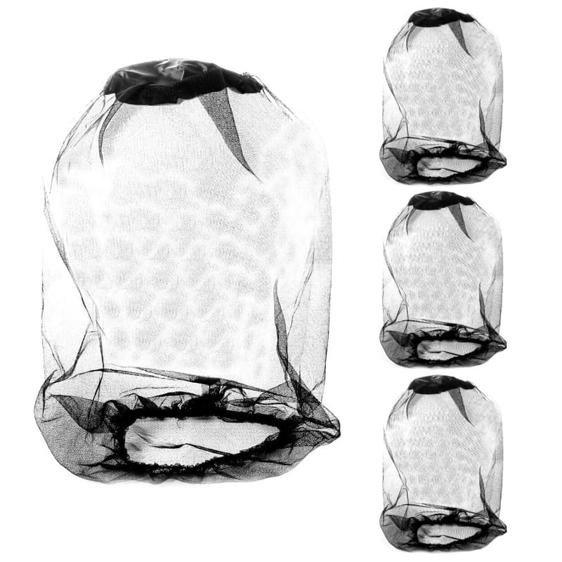 4 Pièces de Filet Anti-Moustiques pour Tête, Filet Anti-Moustiques pour Chapeau, Protection Anti-Insectes pour Les Activités de