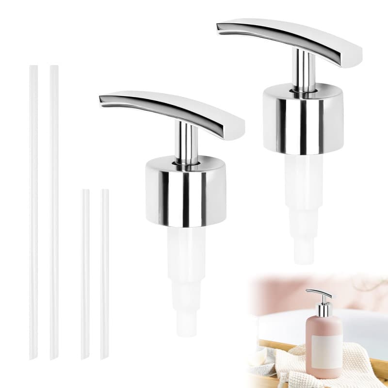 2 Pcs Pompe Savon, Pompe Distributeur Savon, Pompe de Rechange avec 4 Tuyau, pour Distributeur Savon Liquide Standard 28/400, po
